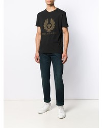 T-shirt à col rond imprimé noir Belstaff