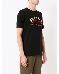 T-shirt à col rond imprimé noir BOSS