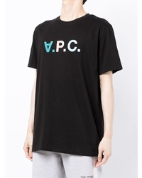 T-shirt à col rond imprimé noir A.P.C.