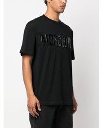 T-shirt à col rond imprimé noir Moschino