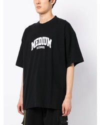 T-shirt à col rond imprimé noir Vetements