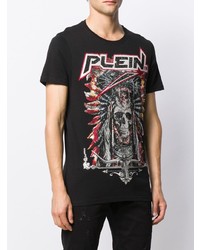 T-shirt à col rond imprimé noir Philipp Plein