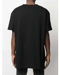 T-shirt à col rond imprimé noir Balmain