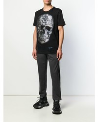 T-shirt à col rond imprimé noir Philipp Plein