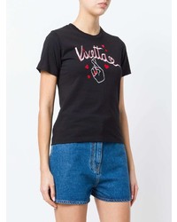 T-shirt à col rond imprimé noir Vivetta