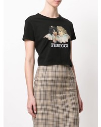 T-shirt à col rond imprimé noir Fiorucci