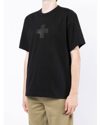 T-shirt à col rond imprimé noir Helmut Lang