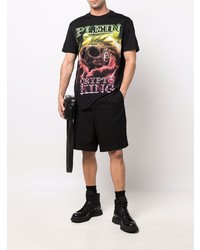 T-shirt à col rond imprimé noir Philipp Plein