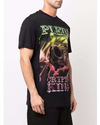 T-shirt à col rond imprimé noir Philipp Plein