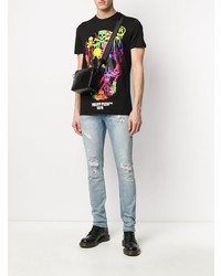 T-shirt à col rond imprimé noir Philipp Plein