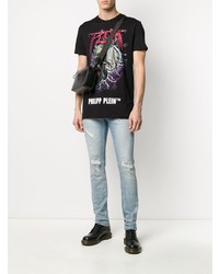 T-shirt à col rond imprimé noir Philipp Plein