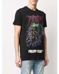 T-shirt à col rond imprimé noir Philipp Plein