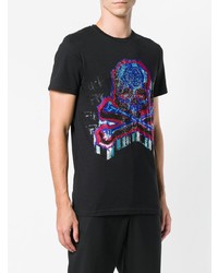 T-shirt à col rond imprimé noir Philipp Plein