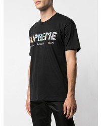 T-shirt à col rond imprimé noir Supreme