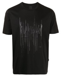 T-shirt à col rond imprimé noir D'urban