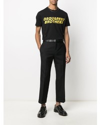 T-shirt à col rond imprimé noir DSQUARED2