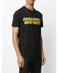 T-shirt à col rond imprimé noir DSQUARED2