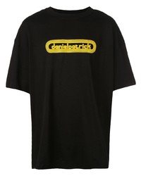 T-shirt à col rond imprimé noir Daniel Patrick