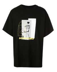 T-shirt à col rond imprimé noir Daniel Patrick