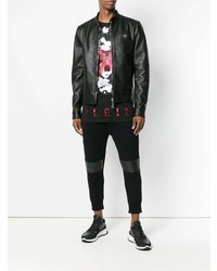 T-shirt à col rond imprimé noir Philipp Plein