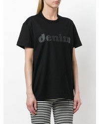 T-shirt à col rond imprimé noir Junya Watanabe