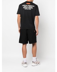 T-shirt à col rond imprimé noir Heron Preston