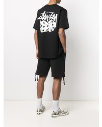 T-shirt à col rond imprimé noir Stussy