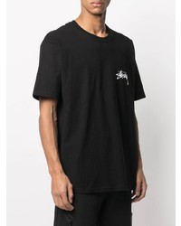 T-shirt à col rond imprimé noir Stussy