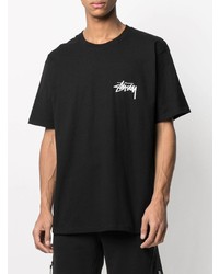 T-shirt à col rond imprimé noir Stussy