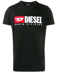 T-shirt à col rond imprimé noir Diesel