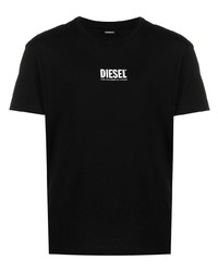 T-shirt à col rond imprimé noir Diesel