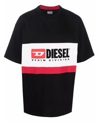 T-shirt à col rond imprimé noir Diesel