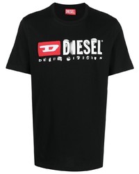 T-shirt à col rond imprimé noir Diesel