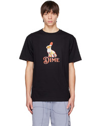 T-shirt à col rond imprimé noir Dime