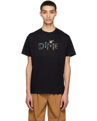 T-shirt à col rond imprimé noir Dime