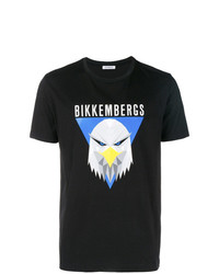 T-shirt à col rond imprimé noir Dirk Bikkembergs