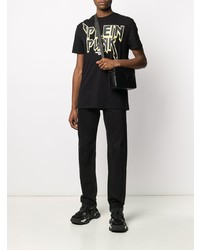 T-shirt à col rond imprimé noir Philipp Plein