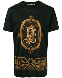 T-shirt à col rond imprimé noir Dolce & Gabbana