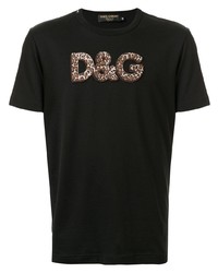 T-shirt à col rond imprimé noir Dolce & Gabbana