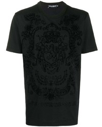 T-shirt à col rond imprimé noir Dolce & Gabbana