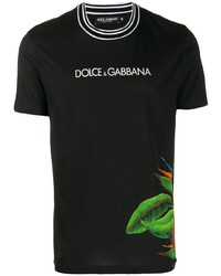 T-shirt à col rond imprimé noir Dolce & Gabbana