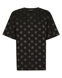T-shirt à col rond imprimé noir Dolce & Gabbana