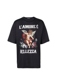 T-shirt à col rond imprimé noir Dolce & Gabbana