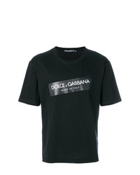 T-shirt à col rond imprimé noir Dolce & Gabbana