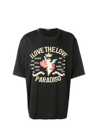 T-shirt à col rond imprimé noir Dolce & Gabbana