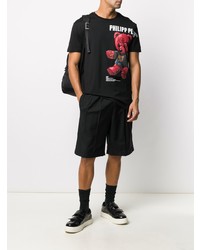 T-shirt à col rond imprimé noir Philipp Plein