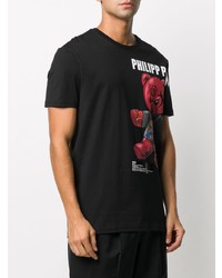 T-shirt à col rond imprimé noir Philipp Plein