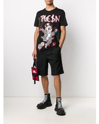 T-shirt à col rond imprimé noir Philipp Plein