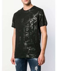 T-shirt à col rond imprimé noir Philipp Plein