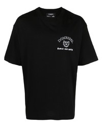 T-shirt à col rond imprimé noir DOMREBEL